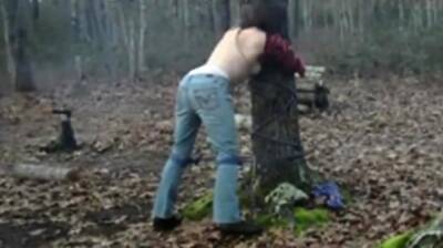my slut tied to a tree and fucked rough - nvdvid.com