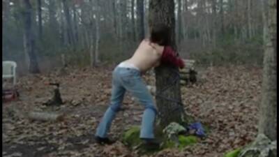 my slut tied to a tree and fucked rough - pornoxo.com
