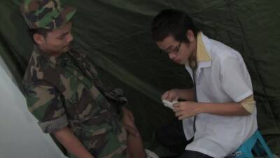 Asian doctor barebacking skinny soldier - nvdvid.com