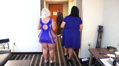 Two fat ladies are fucked by a black stud in threesome - sunporno.com - Usa