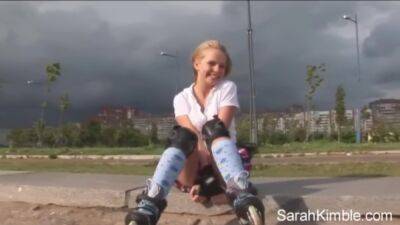 Sweet Sarah Kimble Roller Blade On The Part And Showing Her Pussy Closeup Naked Outdoor - hclips.com