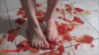 Several Tomatoes Are Crushed Under My Wonderful Bare Feet - hclips.com