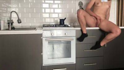 Single Wife Masturbates In The Kitchen While Her Husband Is Not At Home - hclips.com