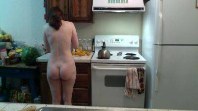 Juicy Babe With Squeezable Cheeks Squeezes Some Oj Naked In The Kitchen Episode 30 - hclips.com