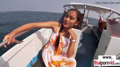 Skinny amateur Thai teen Cherry fucked on a boat outdoor in doggystyle - xxxfiles.com - Thailand