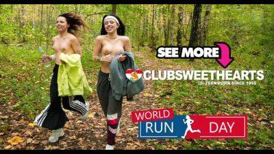 Club Sweetheart celebrates World Run Day with steamy lesbian kissing and pussy-eating fun - sexu.com