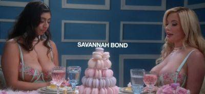 Violet Myers - Savannah Bond - Black Hair,brunette And Lingerie SLAYED Violet & Savannah Devour Each Others Sweet Pussies, Asslicking Video - inxxx.com