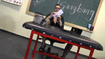 German teacher DaCada gets gangbanged in the classroom - hotmovs.com - Germany