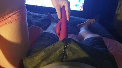 Kinky Pee Couple Part 2 - Alice Makes Him Wet His Shorts Teasing Him With Vibrator - hclips.com - Britain