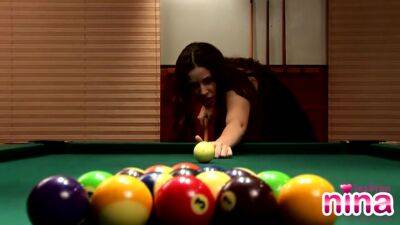 Pool and pussy play on the table - hotmovs.com