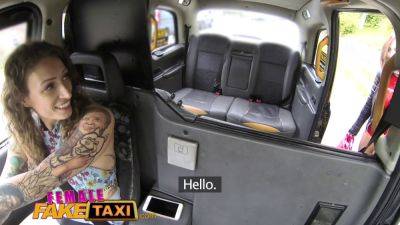 Betty Foxxx - Ava Austen - Ava austen & Betty Foxxx have hot lesbian sex & squirt with sex toys in public taxi - sexu.com - Britain