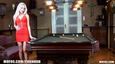 Blonde Hardcore - European blonde with big tits gets her wet pussy pounded on the pool table - sexu.com