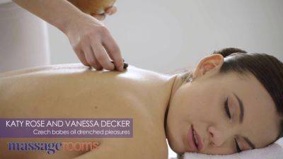 Katy Rose - Vanessa Decker - Vanessa Decker and Katy Rose oil up their lesbian massage with intense oily pleasure - sexu.com - Czech Republic