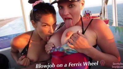 Eden Sin - Teen & MILF Give Risky Double Blowjob on Ferris Wheel - Public Threesome Fun! - xxxfiles.com