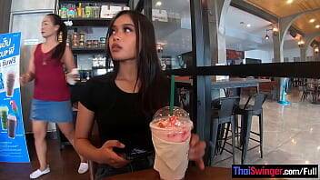 Starbucks coffee date with gorgeous big ass Asian teen girlfriend - xvideos.com - Thailand