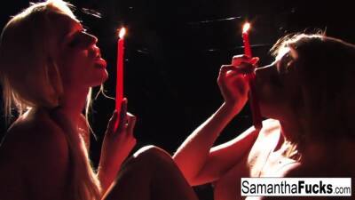 Samantha Saint - Victoria White - Samantha & Victoria Play With Candle Wax - Victoria white - xtits.com
