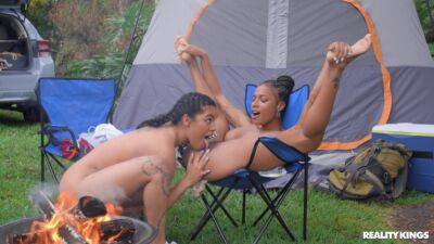 Maya Farrell - Sarai Minx - Dashing young ebony dolls turn camping trip into sexual fantasy - hellporno.com