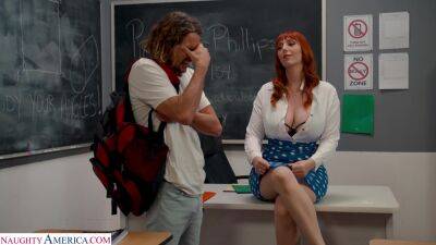 Tyler Nixon - Lauren Phillips - Redhead with huge tits in mesmerizing classroom porn tryout - hellporno.com