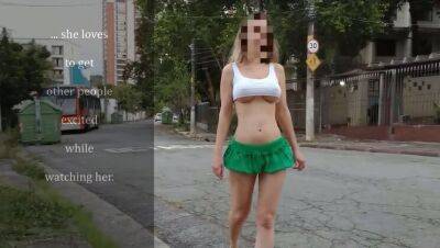 Exhibitionist HotWife with nano skirt and top on street - porntry.com - Brazil