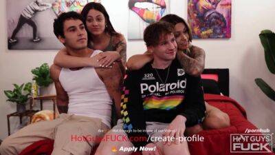 Busty Tattooed Latina Shows New Hunk How To Fuck! - swingers swapping in foursome - xtits.com