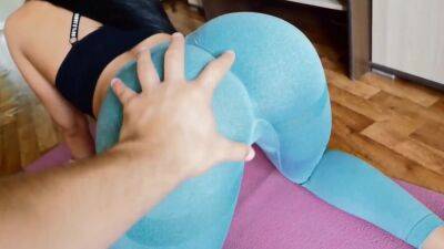 Helping stepmom to warm up during a yoga workout - anysex.com
