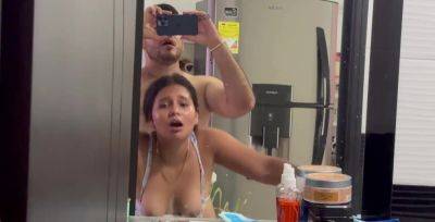 Morning sex in the bathroom with a thicc and teeny Latina - anysex.com